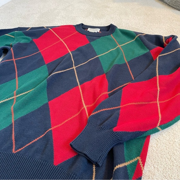 Vintage Tuttle Golf Collection Men’s Argyle Sweater Big and Tall XXL - Picture 4 of 8